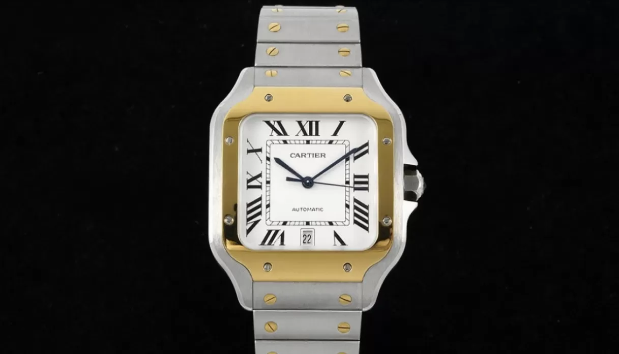 Cartier - Santos De Cartier 2018 Mens XL 40mm YG/SS Wht BVF MY9019 - Image 3