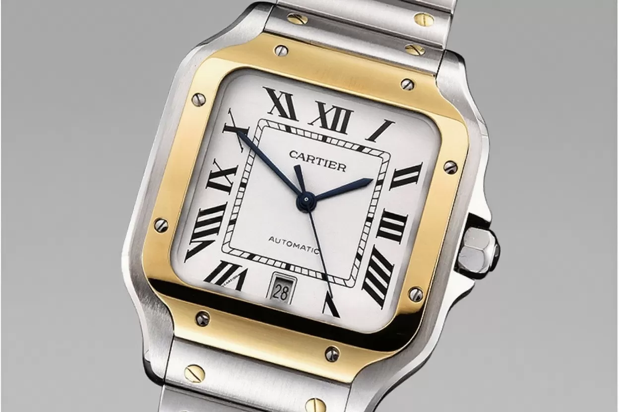 Cartier - Santos De Cartier Mens XL YG/SS White 3KF MY9015