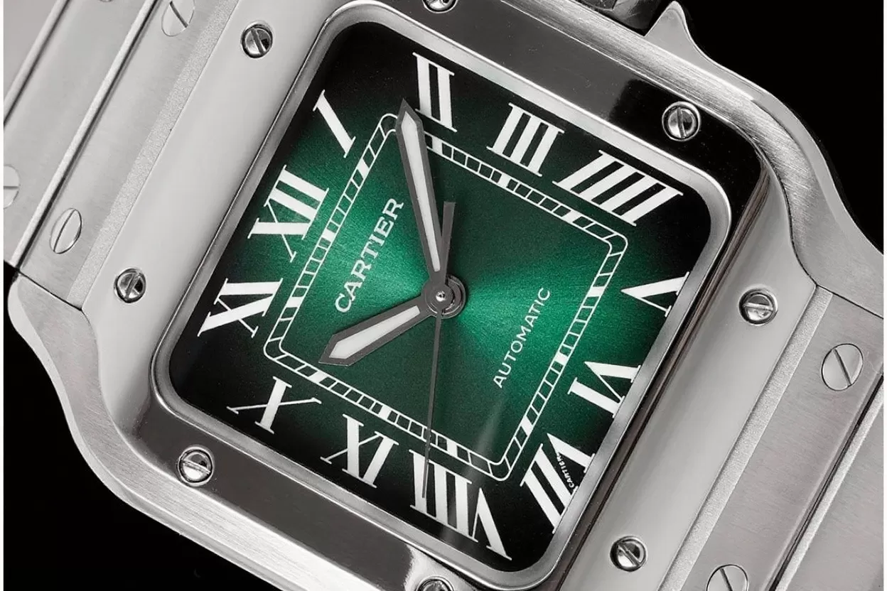Santos De Cartier Mens 35mm SS/SS Green Dial BVF 9039 - Image 3