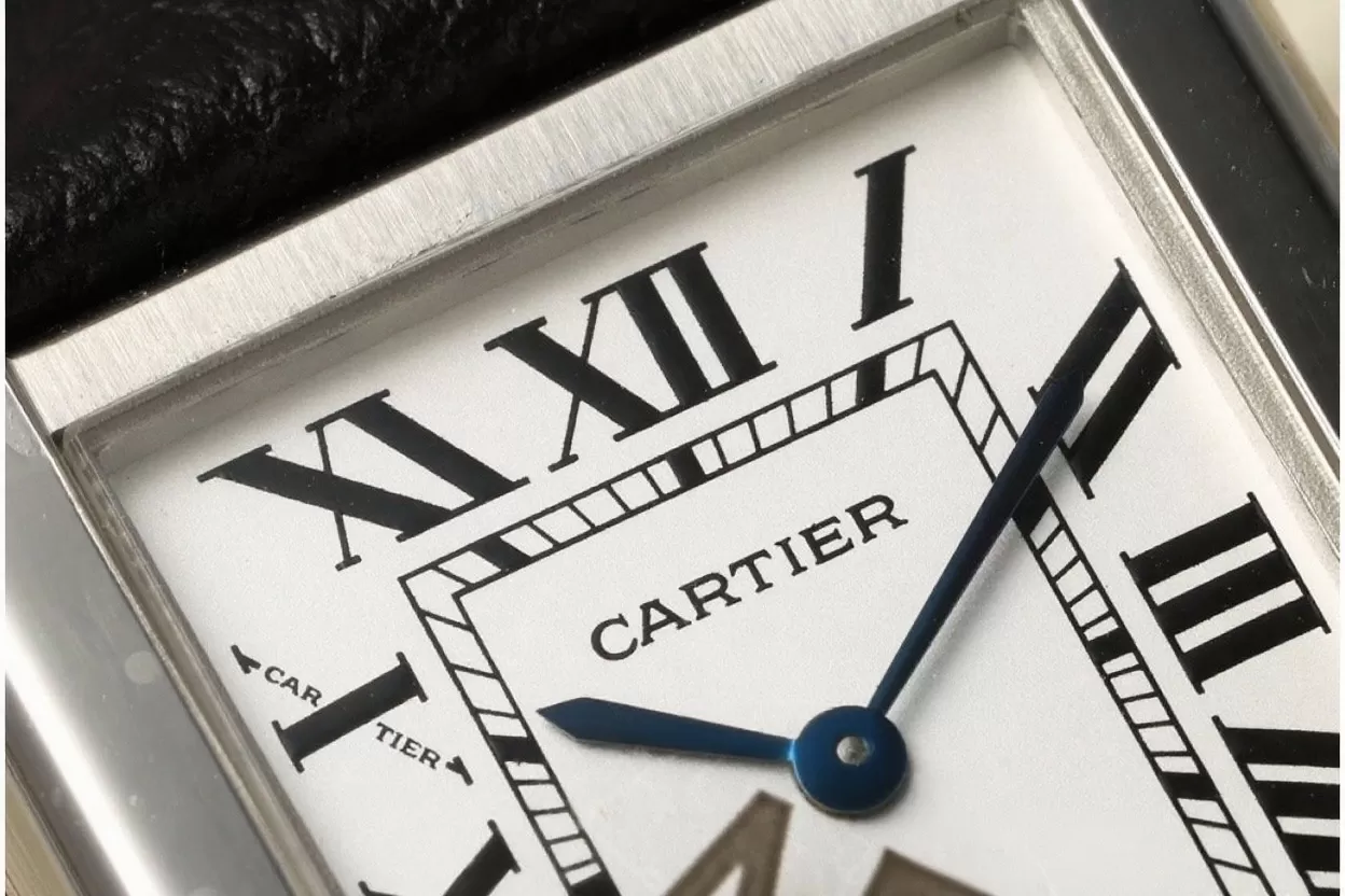 Cartier - Tank Solo 24.4mm White Dial on Lychee Grain Leather AF Quartz - Image 4