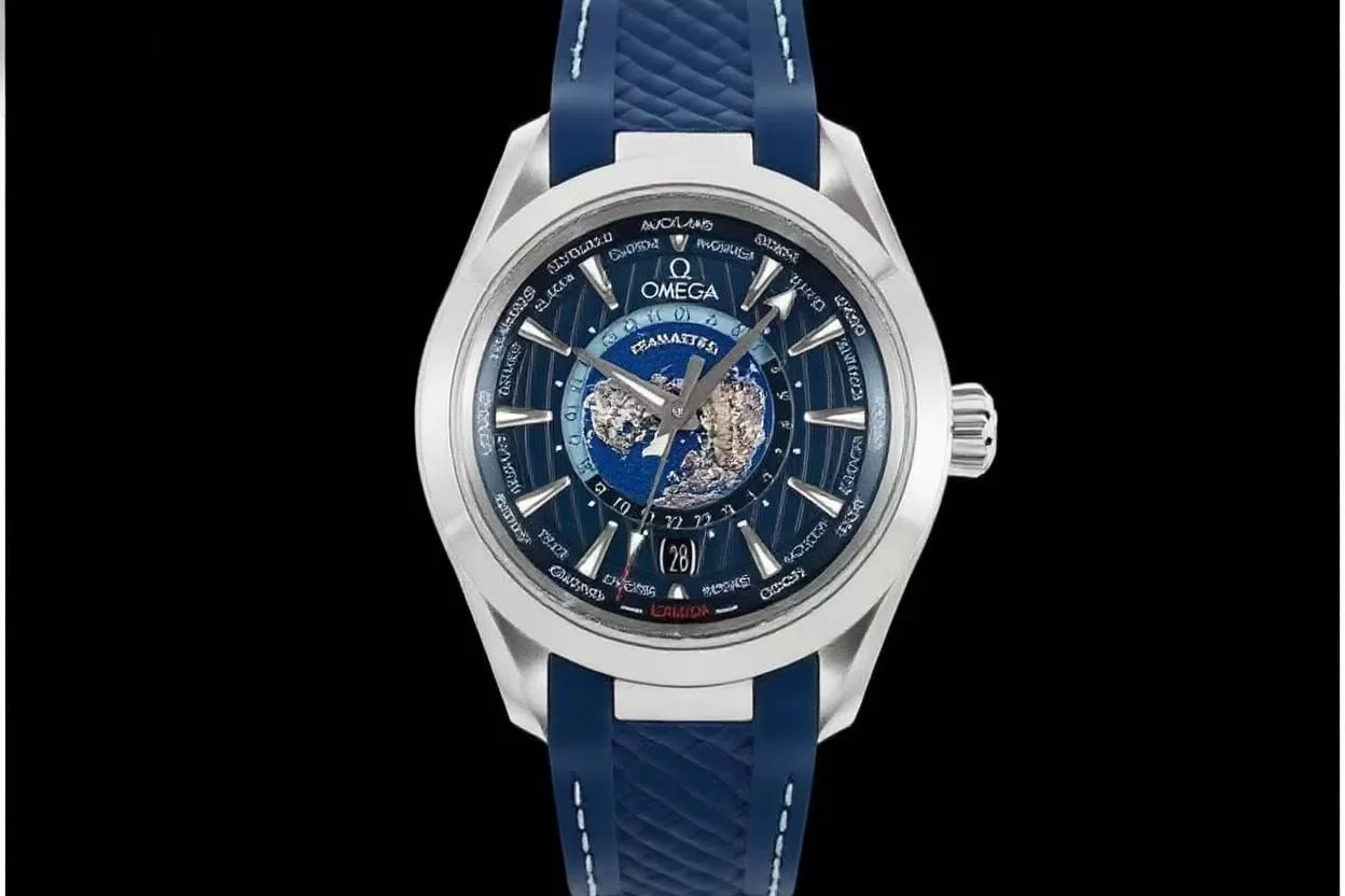 Aqua Terra 150M 43mm Worldtimer SS/RU Dark Blue Dial VSF A8938