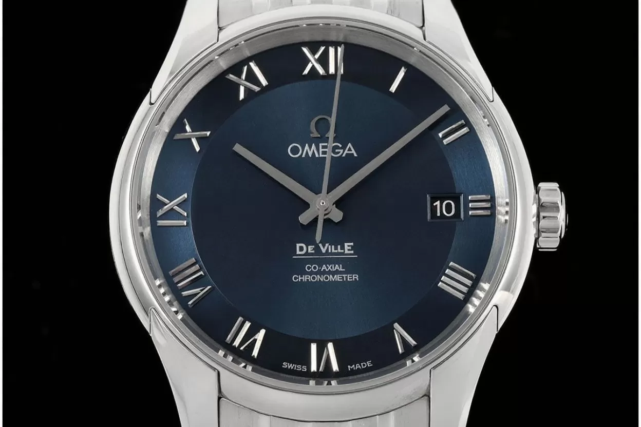 De Ville Mens Co-Axial 41mm SS/SS Blue/Roman VSF A8500 - Image 3