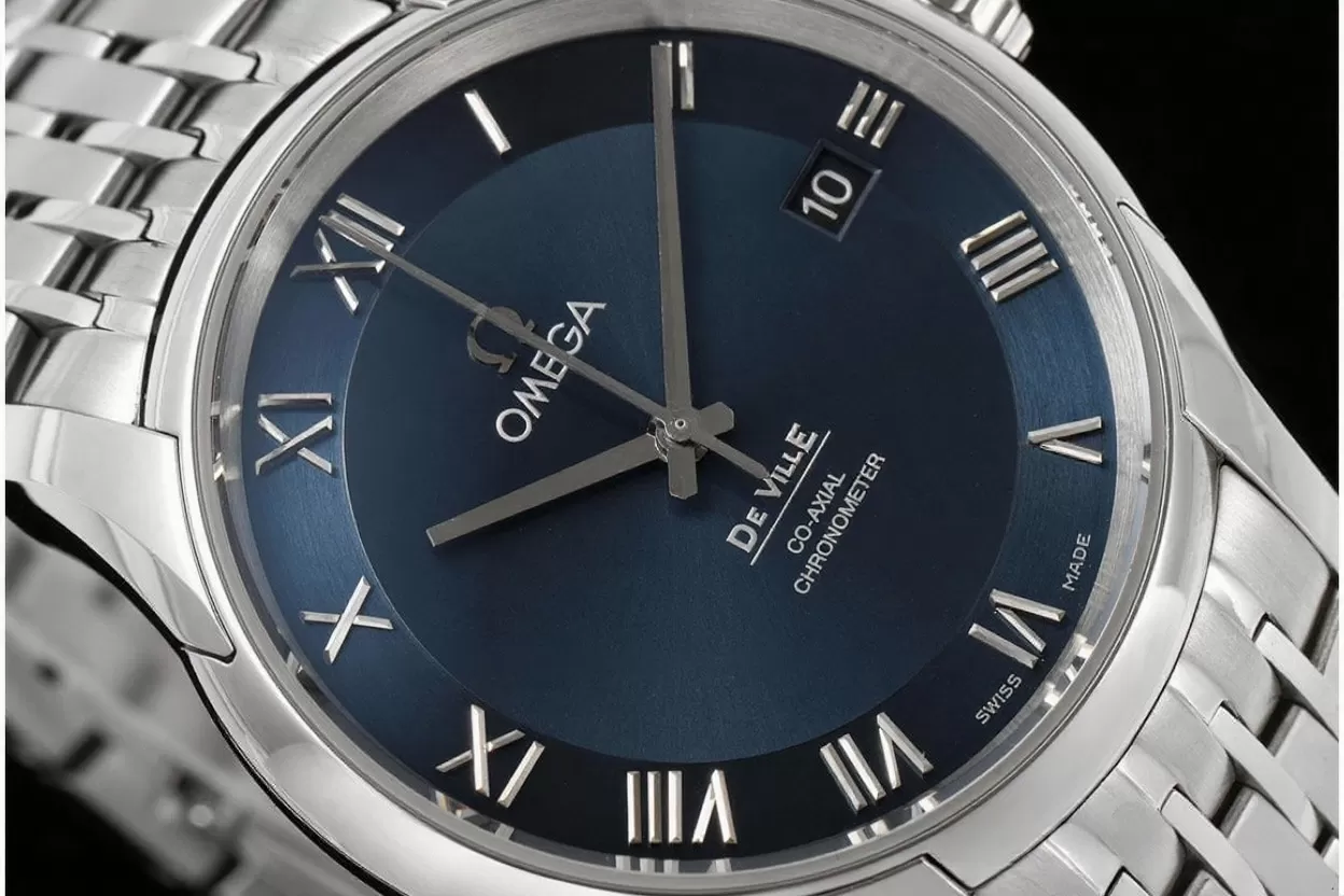 De Ville Mens Co-Axial 41mm SS/SS Blue/Roman VSF A8500 - Image 4