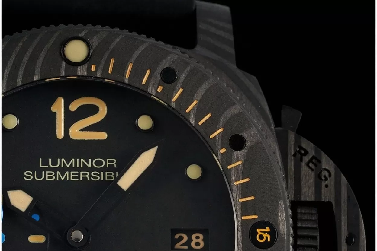 Submersible PAM616 47mm Carbon/RU Black Dial VSF V3 P9000 Super Clone - Image 6