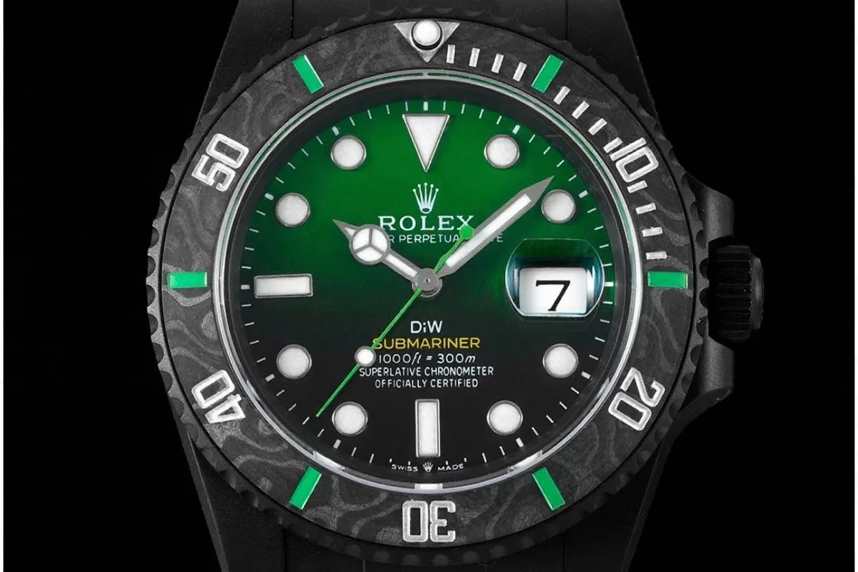 Submariner DIW 40mm 904L DLC/DLC Grn/Blk Dial VSF VS3135 - Image 2