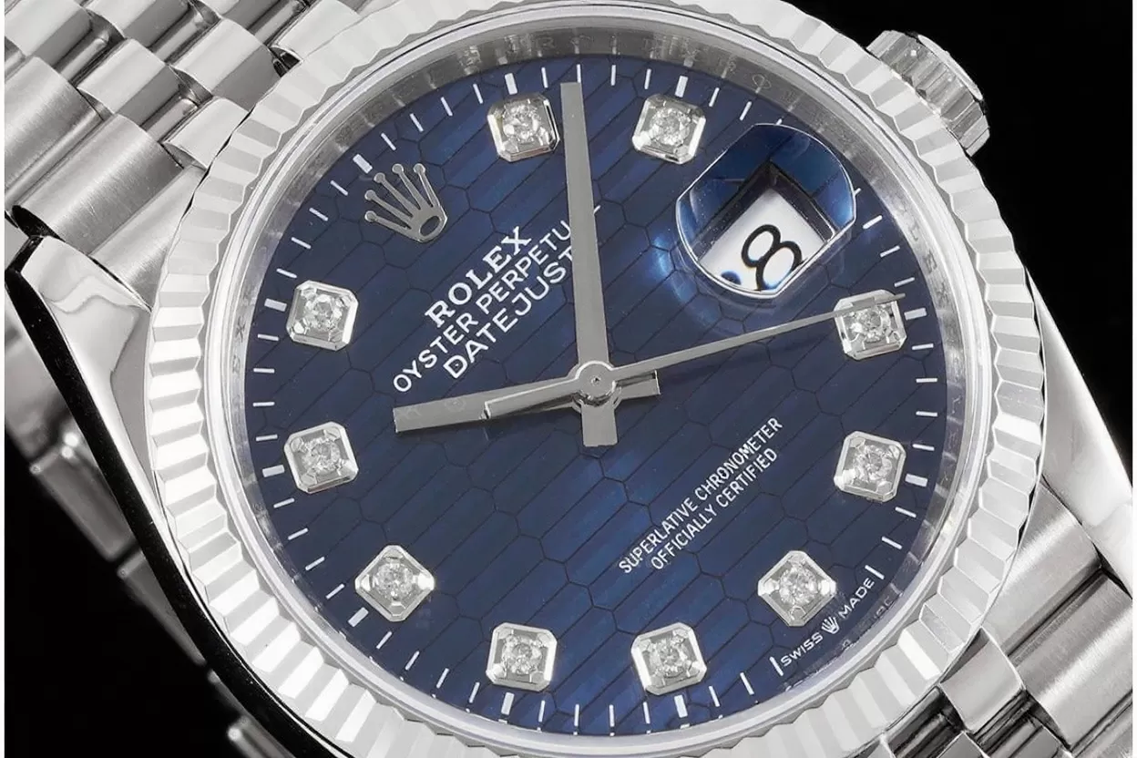 Datejust 126234 36mm Jub SS/SS Blue Textured/Dia VSF DD3235 - Image 3