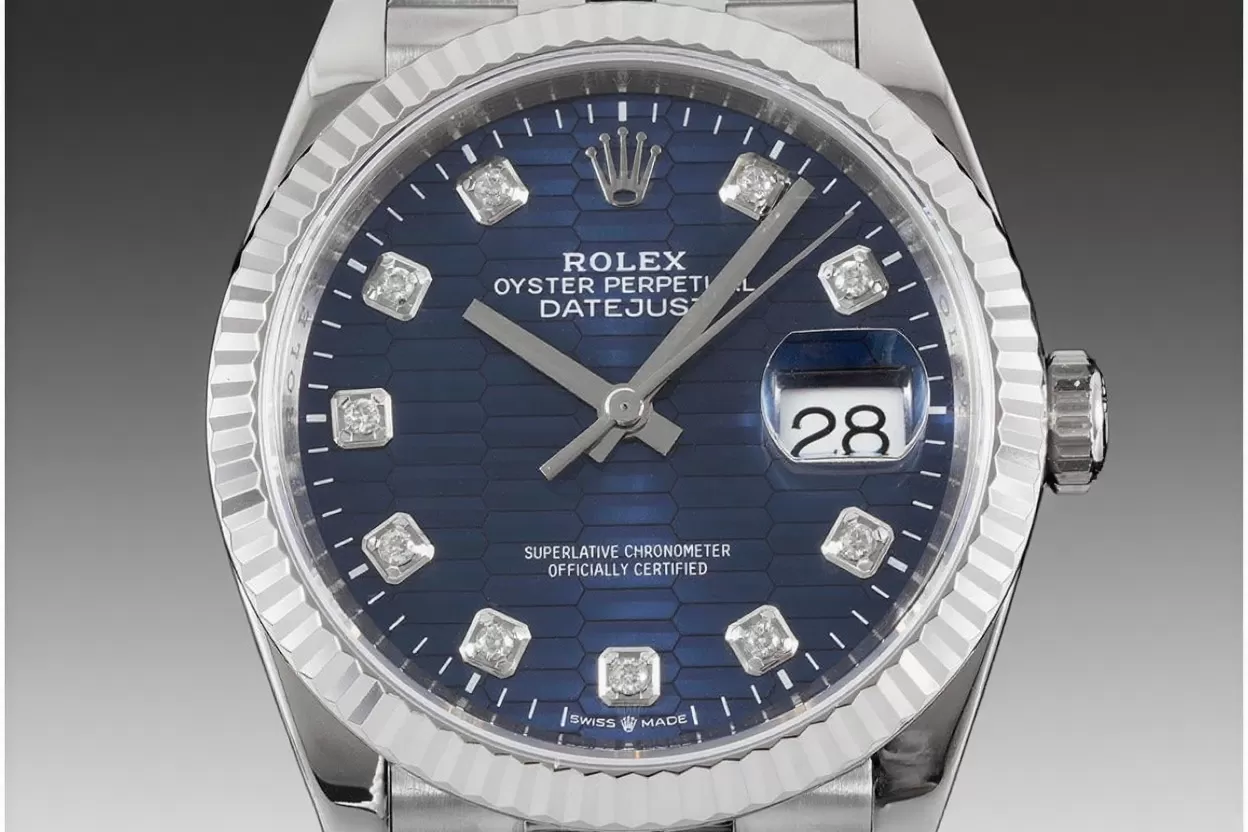 Datejust 126234 36mm Jub SS/SS Blue Textured/Dia VSF DD3235 - Image 2