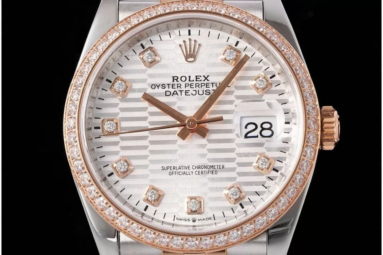 Datejust 126281 36mm Jub Dia RG/SS White Textured Dial VSF DD3235 - Image 2