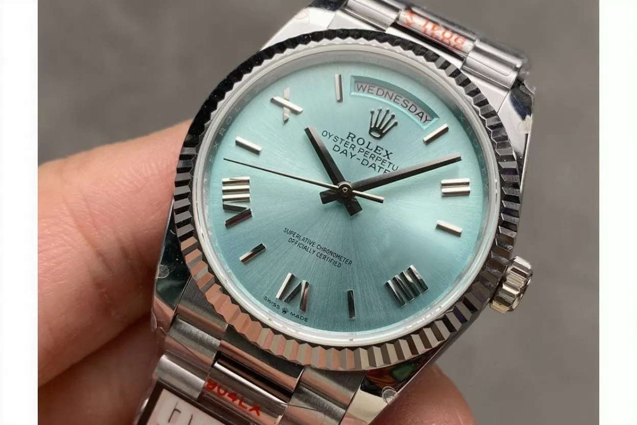 DayDate 128236 36mm SS/SS Ice Blue/Rmn QF V3 VR3255(Gain Weight) - Image 2
