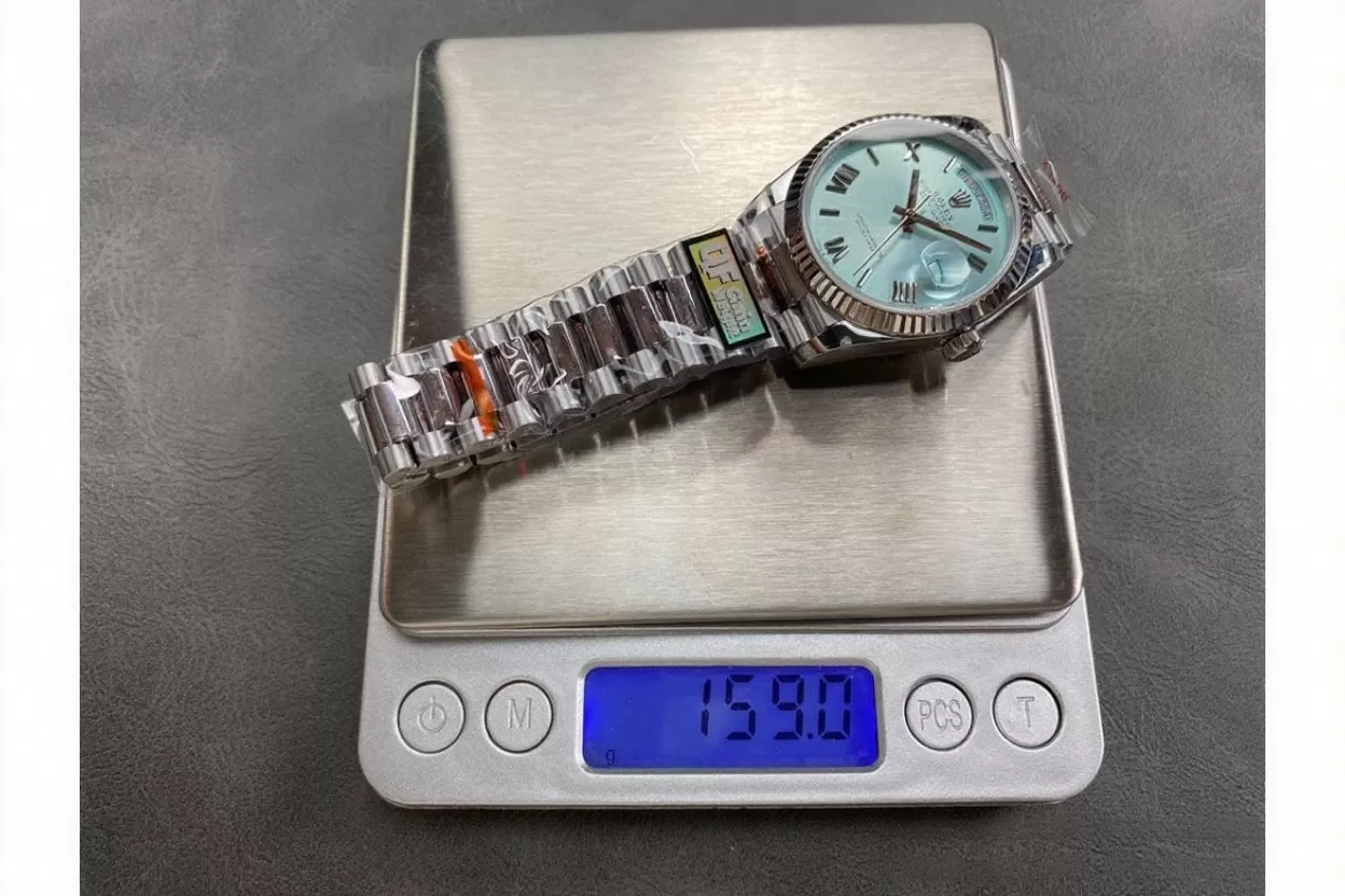 DayDate 128236 36mm SS/SS Ice Blue/Rmn QF V3 VR3255(Gain Weight) - Image 8