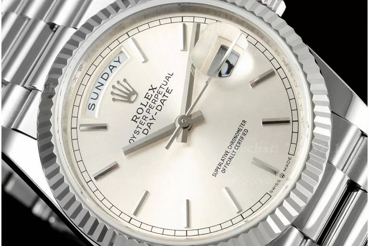 DayDate 128239 36mm SS/SS Silver/Stk QF V3 VR3255(Gain Weight) - Image 3