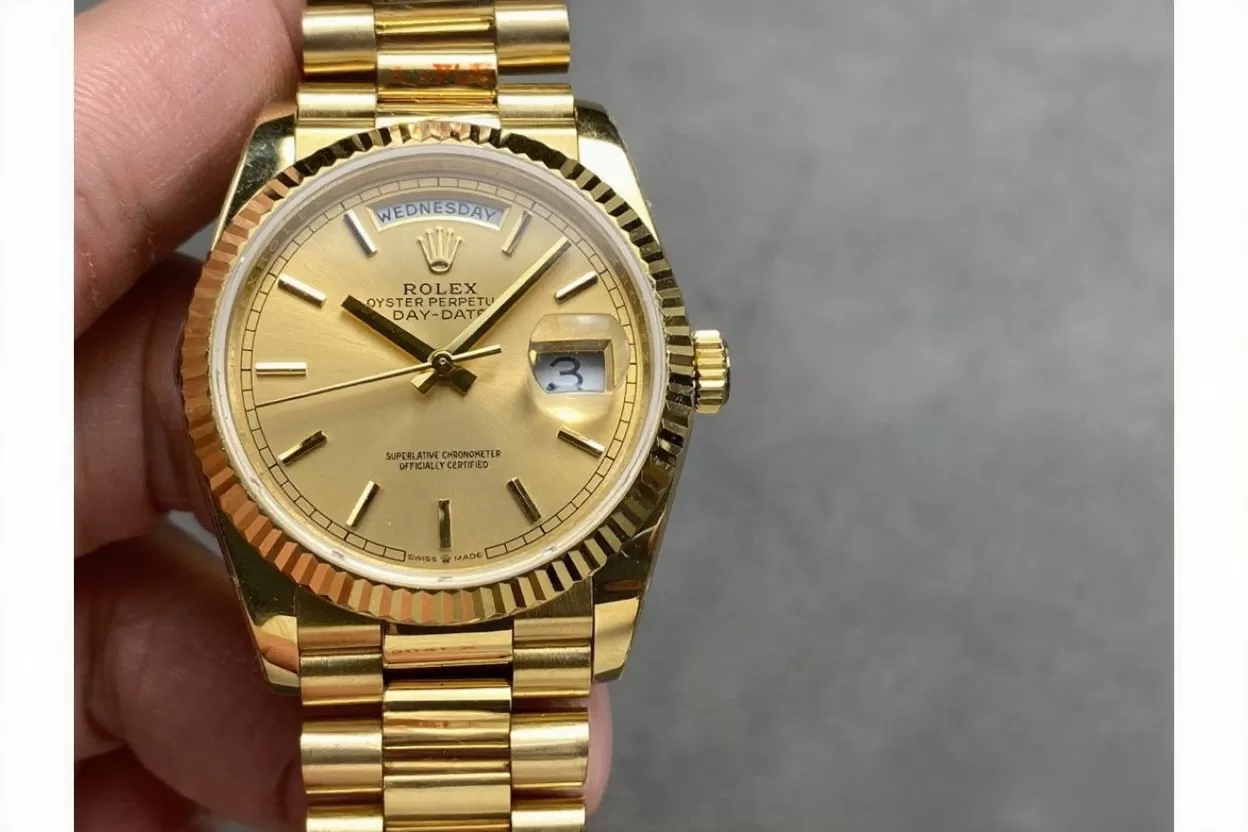 DayDate 128238 36mm YG/YG Gold/Stk QF V3 VR3255(Gain Weight)