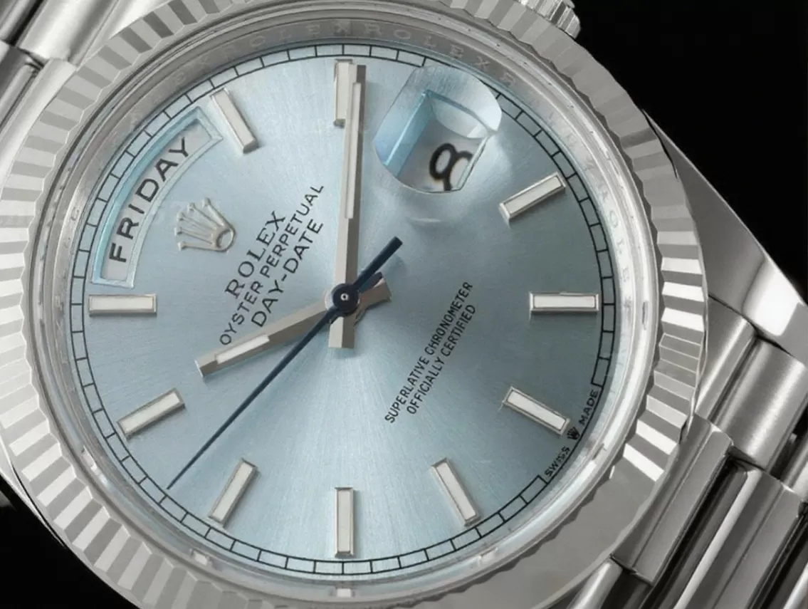 DayDate 228236 40mm SS/SS Ice Blue/Stk THBF V3 SH3255(Tungsten Heavy Version) - Image 3