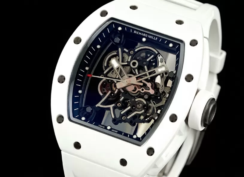 RM055 43mm White Cer/RU Skeleton Dial ZF RMUL2 Super Clone