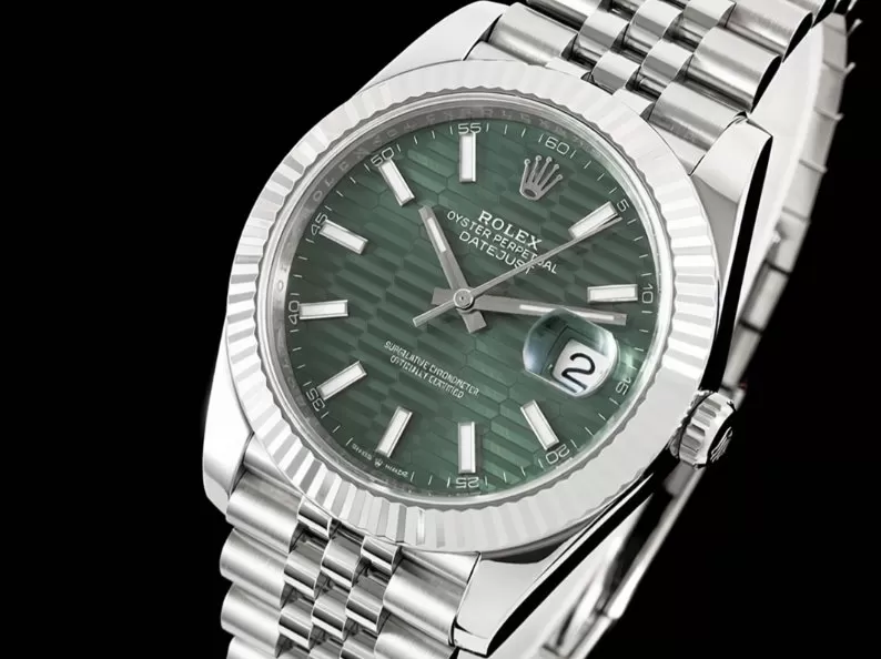 Datejust 126334 41mm Jub SS/SS Green Textured/Stk VF DD3235