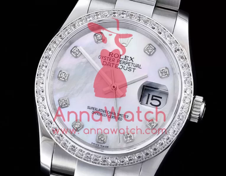 Rolex - DateJust Mens 36mm SS/SS Wht MOP Diam BP Asia 2836