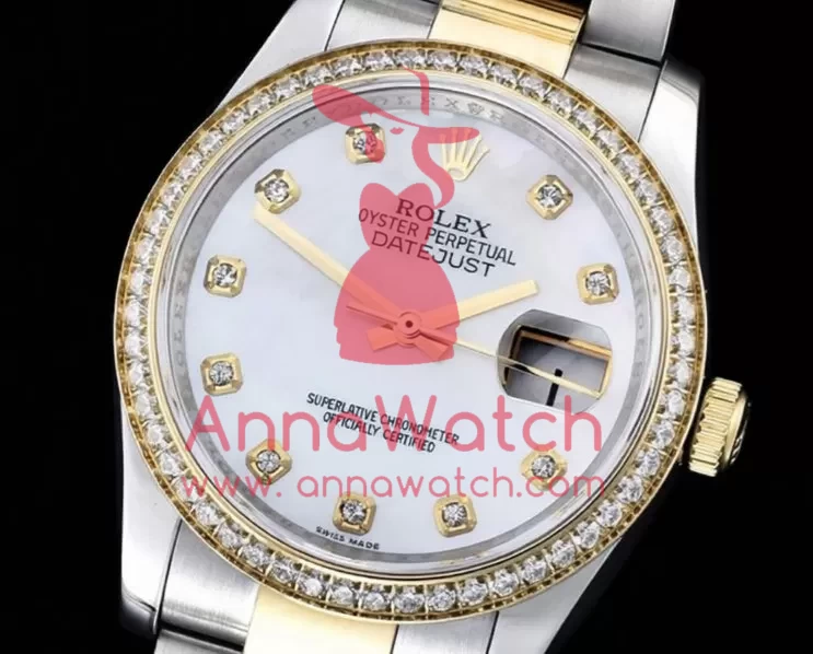 Rolex - DateJust Mens 36mm YG/SS White MOP Diam BP Asia 2836