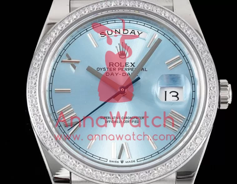 DayDate 228349 40mm Pres SS/SS Ice Blue/Rmn GSF A3255 (Tungsten Heavy Version) - Image 4