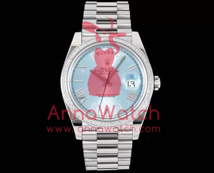 DayDate 228349 40mm Pres SS/SS Ice Blue/Rmn GSF A3255 (Tungsten Heavy Version) - Image 8