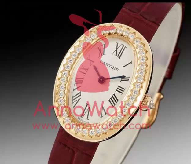 Baignoire Ladies 31mm Dia Red RG/LE White Dial AF Quartz - Image 2