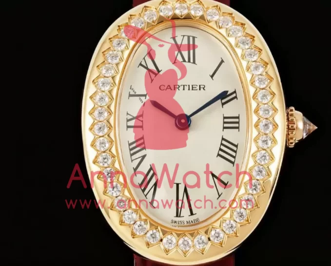 Baignoire Ladies 31mm Dia Red RG/LE White Dial AF Quartz - Image 3