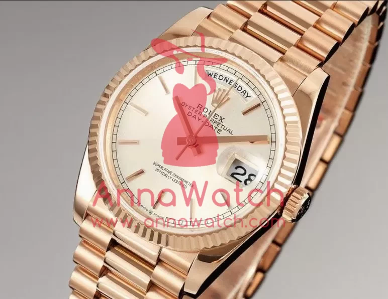 DayDate 128235 36mm RG/RG Silver/Stk QF V3 VR3255(Gain Weight)