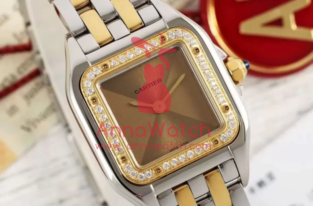 Panthere Secrete De Ladies 22mm Dia YG/SS Gold Brown Dial AF Quartz - Image 5