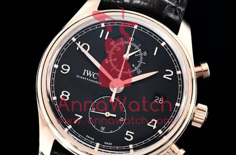 IWC - Portugieser Chronograph Classic RG/LE Black YLF A7750