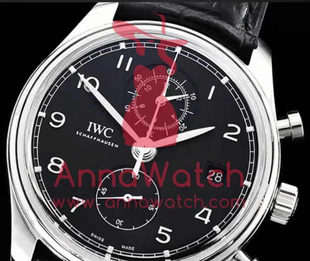 IWC - Portugieser Chronograph Classic SS/LE Black YLF A7750 - Image 4