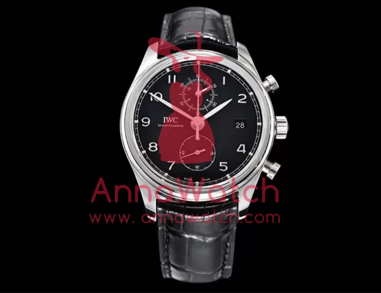 IWC - Portugieser Chronograph Classic SS/LE Black YLF A7750 - Image 2
