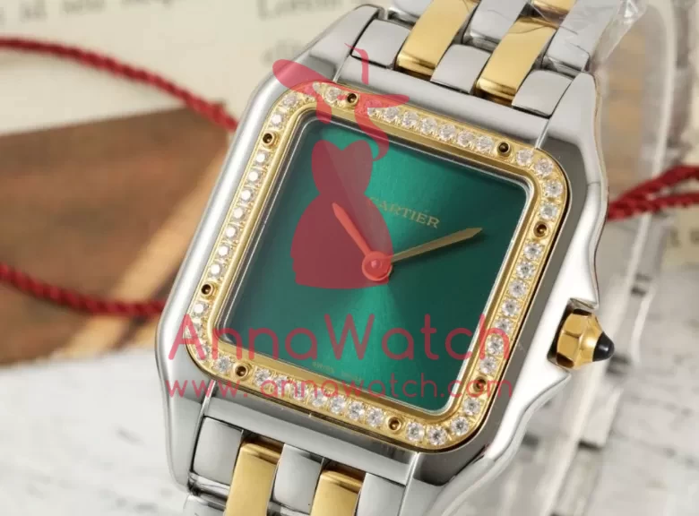 Panthere Secrete De Ladies 27mm Dia SS/YG Green Dial AF Quartz