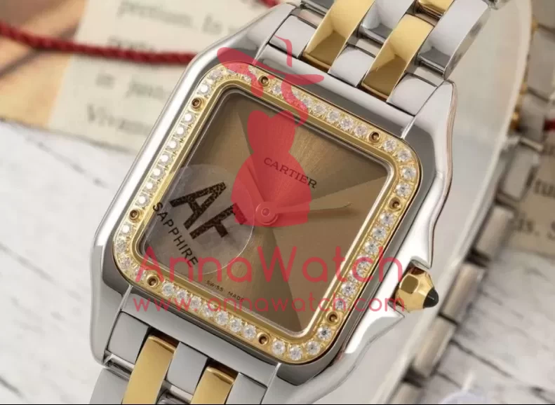 Panthere Secrete De Ladies 27mm Dia YG/SS Gold Brown Dial AF Quartz